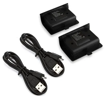 2 x 2400mAh Rezerves Baterija + USB Kabelis Xbox Viens Bezvadu Kontrolieris Gamepad Uzlādējams Rezerves Akumulatoru
