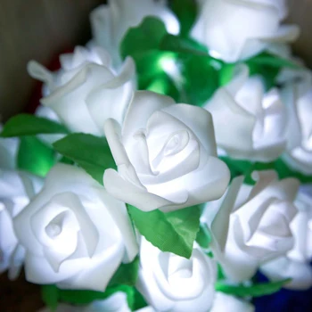 20 LED Rose Puķu String Akumulatora Barošanu Pasaku Gaismas Kāzu Mājās, Dzimšanas dienas, Valentīna Dienas Pasākumā Puse Vainags Dekoru Luminaria
