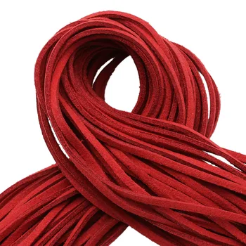 20 metri / maiss korejas samta ādas virvi, dubultie samta trikotāžas ķēde, kaklarota, virves 2.7*1,5 mm