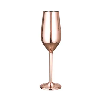200ml 304 nerūsējošā tērauda glāzes ar kājiņu vīna glāzi šampanieti, sulu puses drop-izturīgs vara pārklājumu vīna glāzi Barware Virtuves Rīks