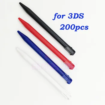 200pcs Melns Sarkans Zils Balts Plastmasas skārienekrānu, Pildspalvu Irbuli Nintendo N3DS Touchpens