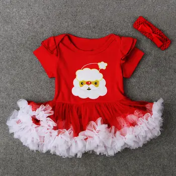 2017 Ziemassvētku Brand New Baby Meitenes Kleita, Galvas Puse, Tutu Apģērbs Kostīmu Ziemassvētki Jauki 2gab Ziemassvētki Santa Drēbes