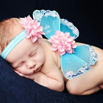 2018 Gudrs Jaundzimušā bērna galvu& tauriņš Baby Boy Meitene Apģērbs, Apģērbu Kawaii Apģērbu jumpsuit Par Unisex Foto aksesuāri