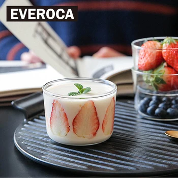 2018 Mini svaiga jogurta pudiņu pret augstu temperatūru izturīga caurspīdīga vīnu, viskiju stikla cepšanas uzpūtenis radošo augļu piena kauss