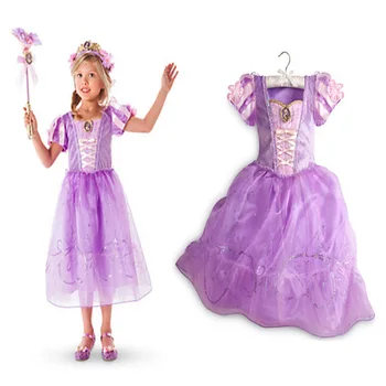 2018 Ziemassvētku Baby Meitenes Princese Kleitas Bērniem Pelnrušķīte Rapunzel Aurora Belle Kleitas Meitene Halloween Cosplay Kostīms