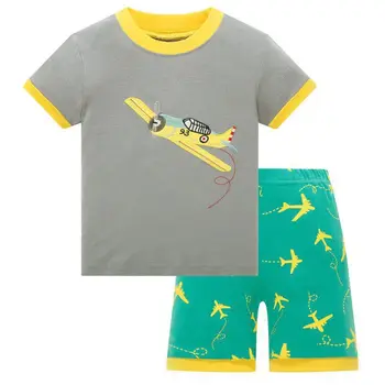 2019 Baby bērnu Pidžamas Komplekts vasaras bērnu Īsām Piedurknēm kokvilnas sleepwear Zēni Karikatūra pidžamas meitenēm cute mājas apģērbu komplekts