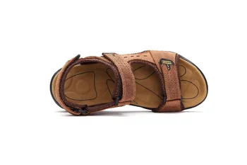 2019 Jaunas komfortablas vīriešu sandales vasarā vīriešu ādas sandales augstas kvalitātes pludmales kurpes vīriešu ikdienas apavi roku vīriešu sandales