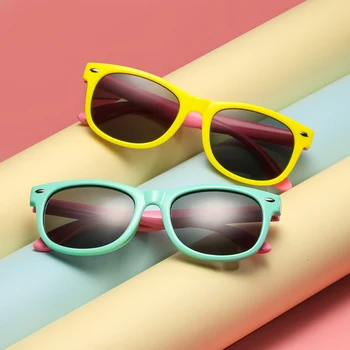 2019 Jaunu Bērnu Silīcija Mīksto Saulesbrilles Polarizācijas Laukums Zēni un Meitenes Zīmolu Brilles Zīdaiņu UV400 Breakproof Saulesbrilles