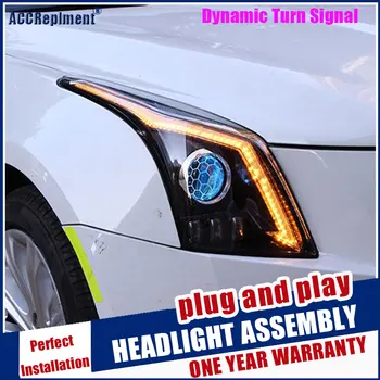 -2019 Jaunu, Dinamisku Pagrieziena Signāla Vadītājs Light Car Styling, Lai Cadillac ATSL Lukturi Objektīvs Visi LED Galvas Lukturi RDL