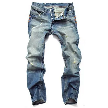 2019 Jaunu Vintage Jeans Vīriešu Modes Džinsa Bikšu Augstas Kvalitātes Taisni Vīriešu Bikses Plus Lieluma 42