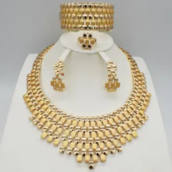 2019 Kāzu Dāvanu Nigērijas Kāzu Āfrikas Krelles, Rotu Komplekts Zīmola Sieviete Modes Dubaija Zelta Krāsas Rotaslietām Noteikt Vairumtirdzniecības Dizains
