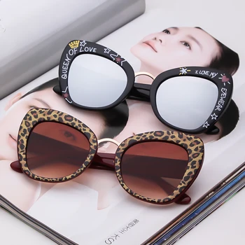 2019 Modes Cat Eye Leopard Vintage, Saulesbrilles Sieviešu Zīmola Dizainere Plastmasas Rāmis Dāmas, Saules Brilles Oculos De Sol feminino