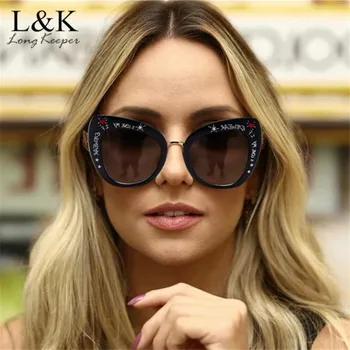 2019 Modes Cat Eye Leopard Vintage, Saulesbrilles Sieviešu Zīmola Dizainere Plastmasas Rāmis Dāmas, Saules Brilles Oculos De Sol feminino