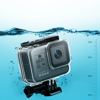 2019 Niršanas 45M Ūdensizturīgs Korpuss Gadījumā Zemūdens Aizsardzības Vāks Korpusa Stiprinājums Go Pro Hero 8 Black Kameru Piederumi