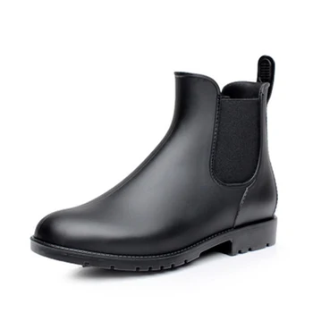 2019 Vīriešu gumijas lietus zābaki modes black chelsea zābaki casual mīļotājiem botas slip-uz potītes, ūdensnecaurlaidīgi zābaki, mokasīni 35-43 NĒ.178