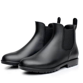 2019 Vīriešu gumijas lietus zābaki modes black chelsea zābaki casual mīļotājiem botas slip-uz potītes, ūdensnecaurlaidīgi zābaki, mokasīni 35-43 NĒ.178