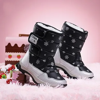 2019 Zīmola ziemas bērnu apavi meitene un zēns, zābaki, ūdens izturīgas ādas bērni, sniega zābaki, plīša ūdensizturīgs modes kurpes