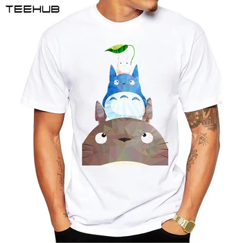 2019 jaunpienācēji vasarā Mans Kaimiņš LowPoly Vīriešu T-Krekls Smieklīgi Totoro Iespiesti Topi ar Īsām Piedurknēm Gadījuma Tee Krekli