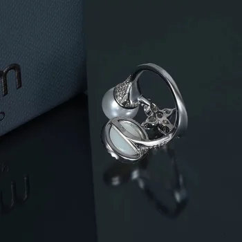2019 jauns dizains, Maroku, perlamutra pērle shotting star kulons gredzeni luksusa elegants, ar zīmola sākotnējo gredzeni meitene