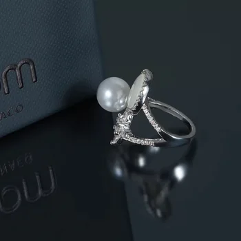 2019 jauns dizains, Maroku, perlamutra pērle shotting star kulons gredzeni luksusa elegants, ar zīmola sākotnējo gredzeni meitene