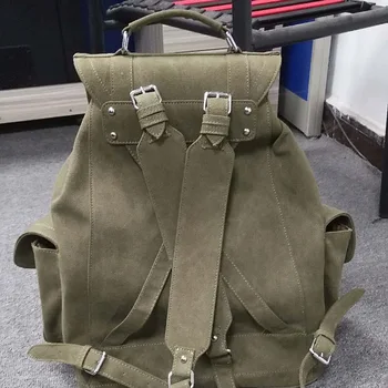2019 neitrāls retro militāro zaļa audekla soma, roku darbs baltās militāro auduma plecu audekls maiss