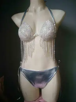 2019 venus brīvdienas sexy bikini komplekts dimanta peldkostīmi Pušķi rhinestone bling akmeņi peldkostīms pārsējs push up peldkostīms peldēt