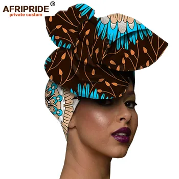 2019 āfrikas modes galvas wrap sievietēm AFRIPRIDE bazin richi augstas kvalitātes kokvilnas vasku drukāt sieviešu galvas apsējs A19H001