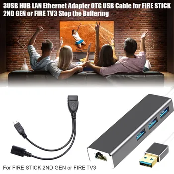 2020 3 PORTU USB HUB LAN Ethernet Savienotājs & OTG Adapteri, Lai Uguns (Gen 2 3 &4) Jaunās Ierašanās