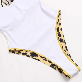 2020 Jaunu Un Seksīgu Viens Gabals Peldkostīms Sieviešu Leopards Drukāt Peldkostīmi High Cut Bodysuit Monokini Backless Peldkostīms Vasaras Beachwear