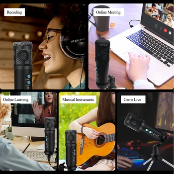 2020 Usb Datora Mikrofonu, HD20 Metāla Kondensatoru Mikrofon Komplekts Reālā Laika Uzraudzību Straumēšanai Broadcast Un Youtube Video