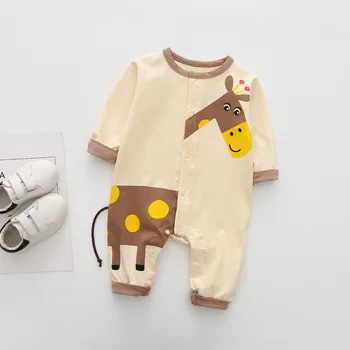 2020 bērniem kostīmu pavasarī un rudenī, Bērnu drēbes, bērnu kokvilnas žirafe kombinezonus viens jumpsuit (dungriņi)