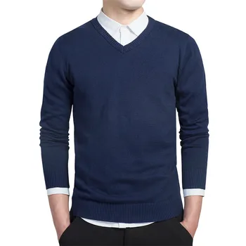 2020. gada Rudens Modes Gadījuma Vīriešu Džemperi Džemperis Slim Fit Kokvilnas Cietā Vīriešu Džemperi Džemperis Plus Izmērs 3XL