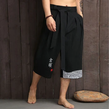 2020. gada Vasaras Japāņu Tradicionālo Kimono Jaka, Bikses noteikti Cilvēks Streetwear Vīriešu Yukata Haori Veļa Apgriezts Bikses