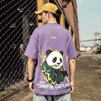 2020 kārta-veida kakla T-krekls vīriešu zīmolu zaudēt valstu modes lācis, kaķis drukāt korejiešu versiju moderns hip-hop īsām piedurknēm