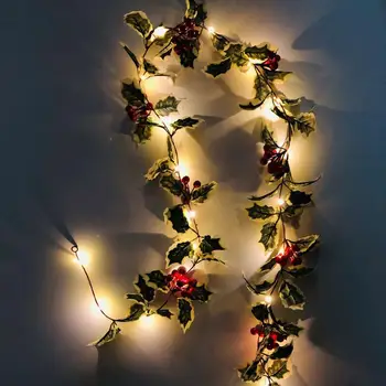 20LED 2M Ziemassvētku egle Pasaku Stīgu Grupa Gaismas Ūdensizturīgu Krāsu Lampas, Sarkano Ogu Vainagu LED Pasaku String Gaismas Mājas Dekoru