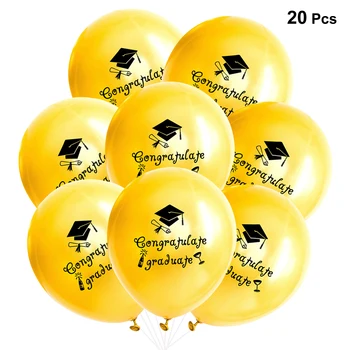 20Pcs 12Inch 2020. gadam Absolvēšanas Piepūšamie Baloni Apsveikt Absolventu Izlaidums Cepuri Iespiesti Baloni Izlaidums Puse