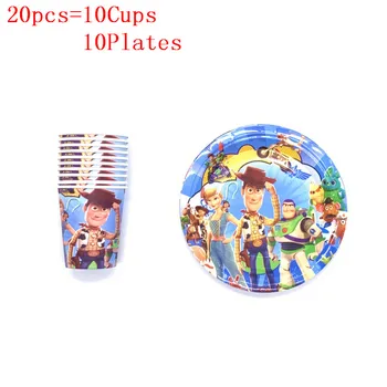 20Pcs/40Pcs Toy Story 4 Woody Bērnu Dzimšanas dienas svinības Papīra Kausa+Plate Festivāls Kāzu Baby Dušas Buzz Lightyear Galda Piegādes
