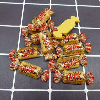 20Pcs Mini Simulācijas Šokolādes Konfektes ar Plakanu aizmuguri Sveķu Cabochons Bērniem Loku Piederumi DIY Piederumi DIY Scrapbooking Dekori