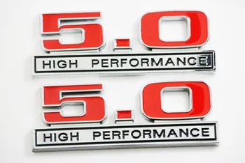 20X 3D Metālu Sakausējumu 5.0 Augstas Veiktspējas Emblēmas Nozīmīti Auto Uzlīme Ford Focus Kugas Mondeo Mustang Ranger Galaxy Auto Stils