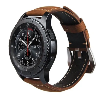 20mm 22mm Īstas Ādas Skatīties joslas Siksnu Samsung Galaxy Skatīties 42 46mm Rīku S3 S2 Sporta WatchBand Ātri Atbrīvot smartwatch