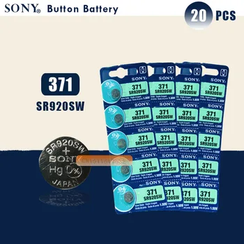 20pc Sony Oriģināls 371 SR920SW 920 1.55 V Skatīties Akumulatora SR920SW 371 Pogu Monēta Šūnu ražots JAPĀNĀ