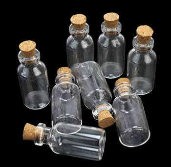 20pcs 5ml Mini Pārredzamu Tukšas Stikla Pudeles Ziņas Mazgāšanas Pudele Containe Burkas ar Korķa Uzpildāmas Pudeles