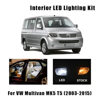 20pcs Balts Canbus LED Interjera Dome Kartes Bagāžnieka Gaismas Komplekts Volkswagen VW Multivan MK5 T5 2003-Licences numura zīmes Lukturi