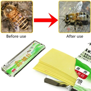 20pcs Fluvalinate Bišu Ērce Killer Sloksnes Biškopības Pret Kukaiņu Kaitēkļu Miticide Akaricīds bitēm Krizantēmu papīra