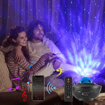 21 Apgaismojuma Režīmi Uzlabot LED Zvaigžņu Nakts Gaisma Mūzikas Vilnis ar Bluetooth Mūzikas Tālvadības pults, Taimeris USB Powered Projektoru 30