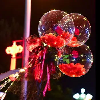 22inch LED Valentīna Atzīšanās Baloni Komplekts Bobo, Skaidrs, Ballons Gaismas PVC Kāzas, Dzimšanas dienas svinības Dekoru, Piepūšamās Bumbas
