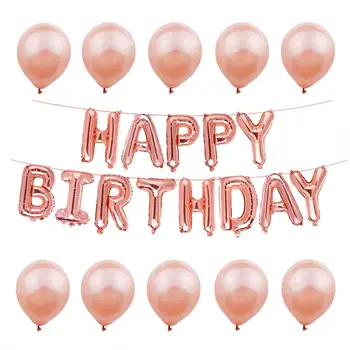 23pcs 16inch Happy Birthday Vēstuli, Folija Baloni Dzimšanas dienas svinības Rotājumi, lielie Bērni Lateksa Hēlija Balons Gaisa Globos 75D