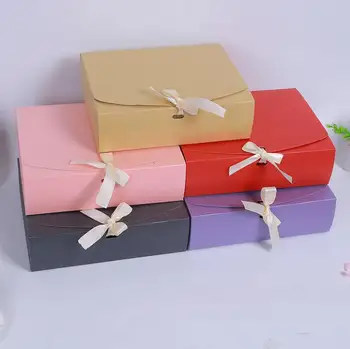 24.5x20x7cm Lielu Rozā sarkana purpura papīra dāvanu kastē ar lenti kāzu favor dzimšanas dienas svinības dāvanu iesaiņojuma papīra kastē lielas papīra bo