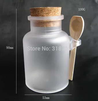 24 x 100 g vannas sāls ABS Pudele, 100 ml pulveris plastmasas pudeles, vannas sāls, pudeli ar koka karoti