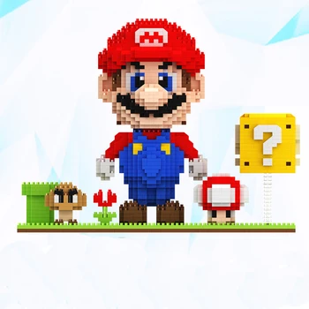 2416pcs+ Marioed Bros Attēls Dimanta Bloku Mario Spēle Vides Modeli, kas Mirco Ķieģeļi Rotaļlietas Bērniem Bloki